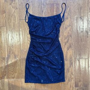 Lucy in the Sky Navy Sequin Mini Dress – Navy, Size Small